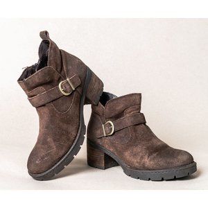 Ankle boots in distressed suede shoes